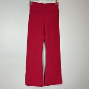 CRZ Yoga Girls Leggings Size Large Thermal Flare Leg Viva Magenta Pink NWT